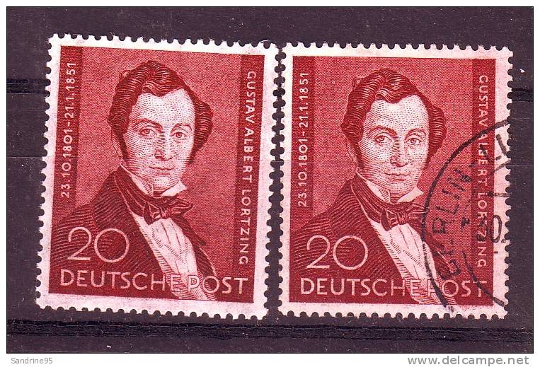 ALLEMAGNE BERLIN 1950 CENTENAIRE DU COMPOSITEUR ALBERT LORTZING NEUF** ET OBLIT. - Unused Stamps