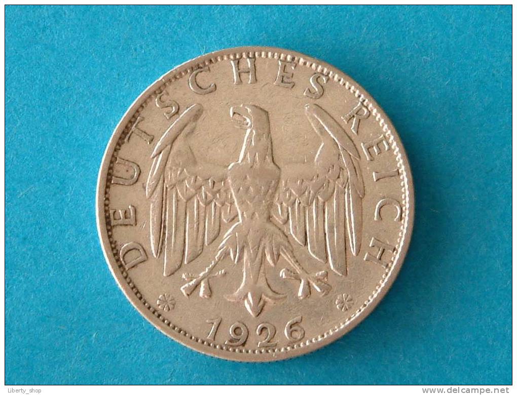 1926 A - 2 REICHSMARK ( Silver ) - XF / KM 45! - 2 Reichsmark