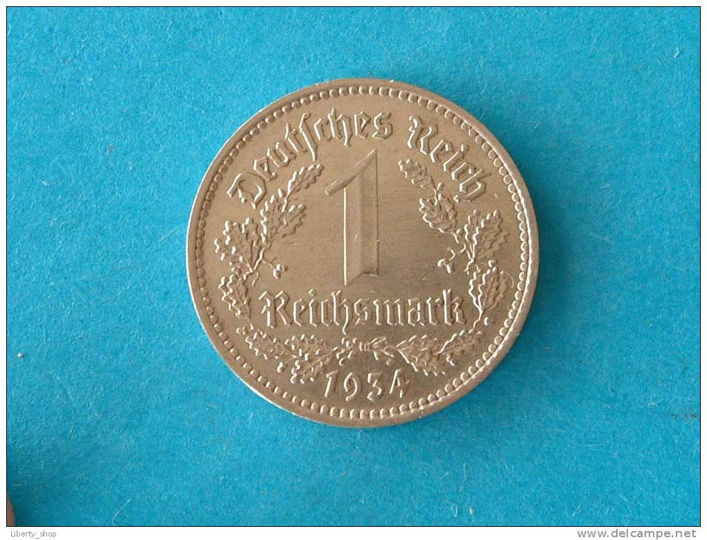 1934 A - 1 REICHSMARK - UNC / KM 78 ! - 1 Reichsmark