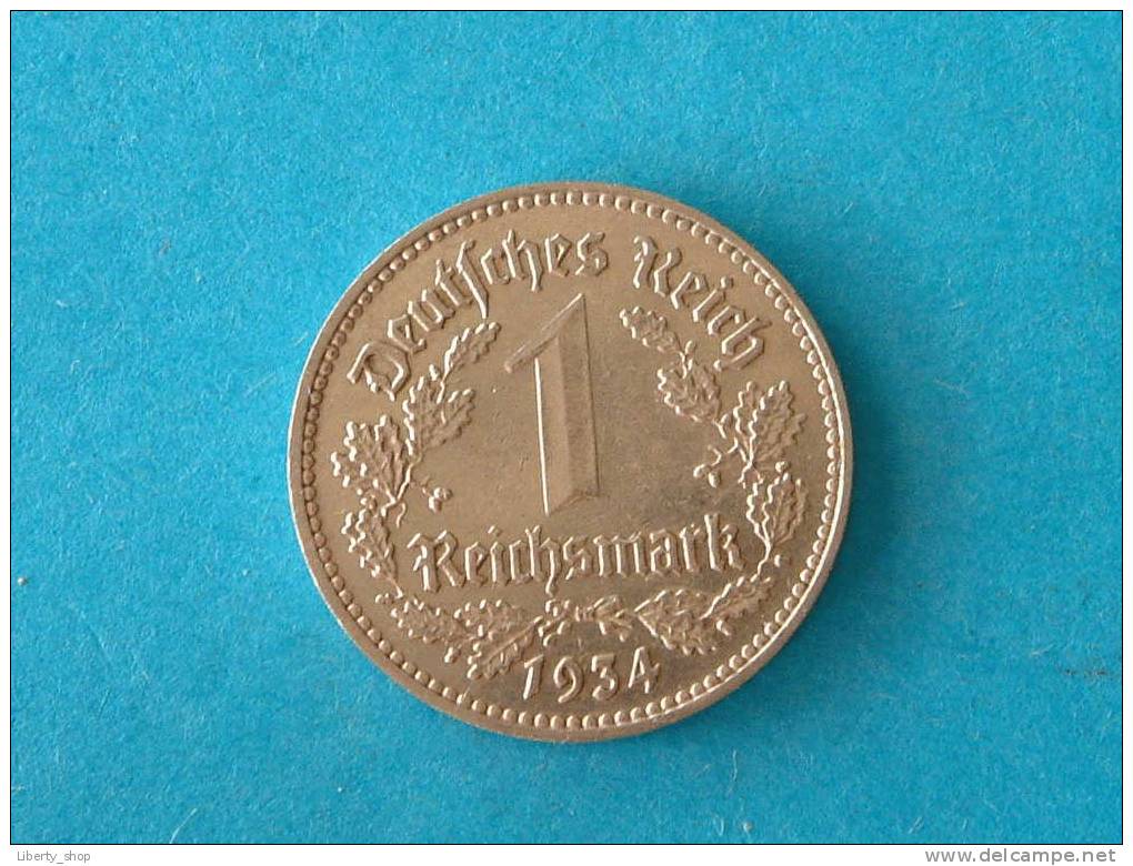 1934 J - 1 REICHSMARK - UNC / KM 78 ! - 1 Reichsmark