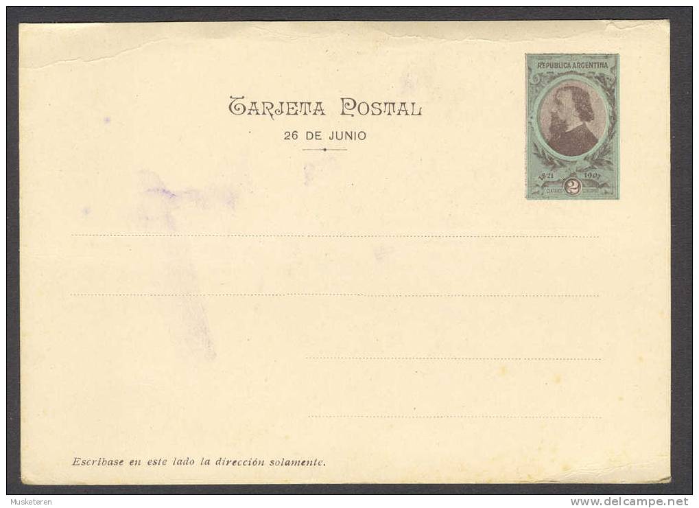 Argentina Postal Stationery Ganzsache Entier Carjeta Postal Acorazado San Martin Cachet Battleship Mint - Postwaardestukken