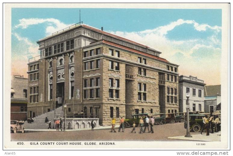 Globe AZ Gila County Court House On C1920s/30s Vintage Postcard - Andere & Zonder Classificatie