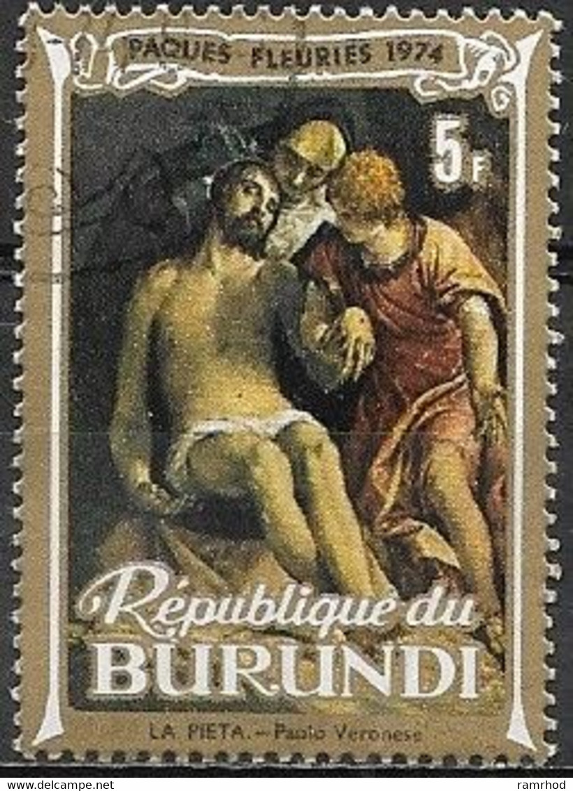 BURUNDI 1974 Easter. Religious Paintings - 5f The Pieta (Veronese) FU - Used Stamps