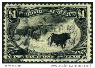 US #292 Used XF/SUPERB $1 Trans-Mississippi Of 1898 - Used Stamps