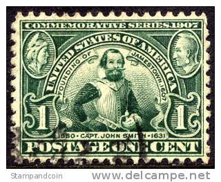 US #328 XF Used 1c Jamestown Expo Of 1907 - Usados