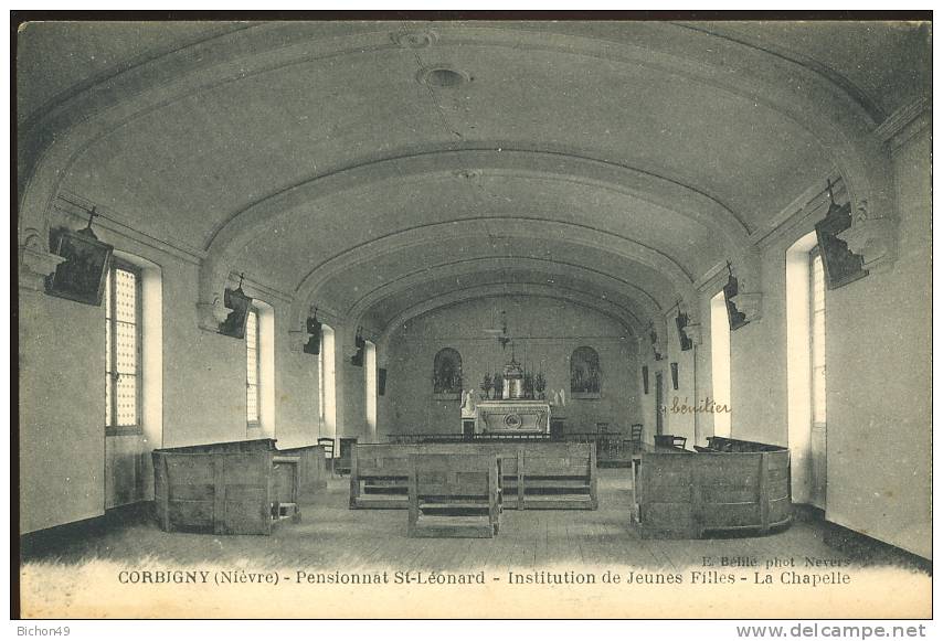 Corbigny Nièvre  Pensionnat St Léonard Institution De Jeunes Filles Chapelle 1923 - Corbigny