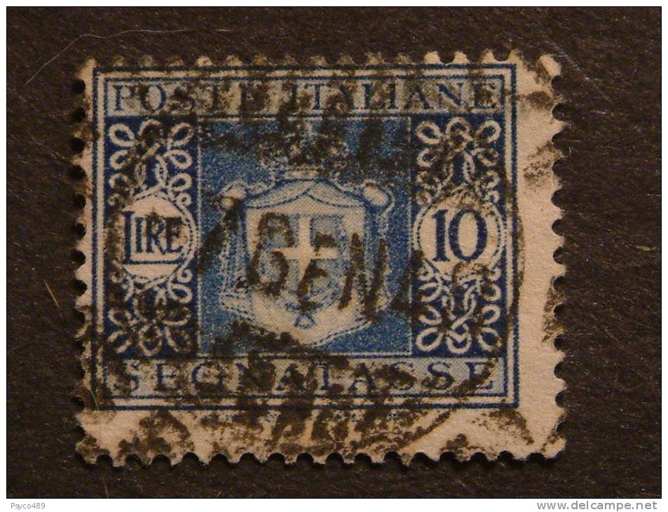 ITALIA Luogotenenza Segnatasse -1945- "Stemma" £. 10 US° (descrizione) - Strafport