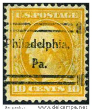 US #338 Used 10c Washington Precancel From 1909 - Gebruikt
