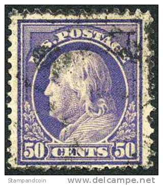 US #422 Used 50c Franklin Of 1912 - Usados