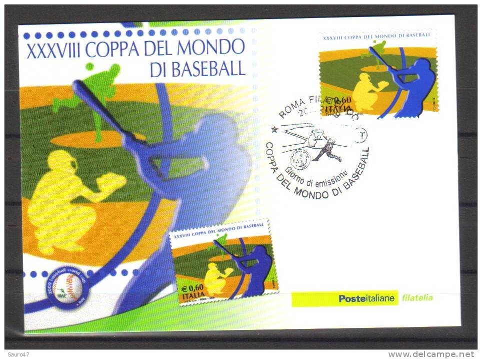 M174 Italia 2009 - Coppa Del Mondo Di Baseball - Cartolina Max. Con Ann. Speciale - Baseball