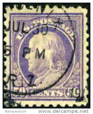 US #440 XF/SUPERB Used 50c Franklin Of 1915 - Used Stamps