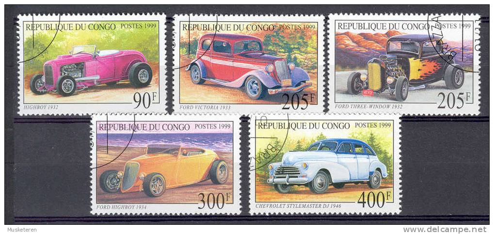 Congo Brazzaville 1999 Mi. 1656-60 Historic Automobiles - Afgestempeld