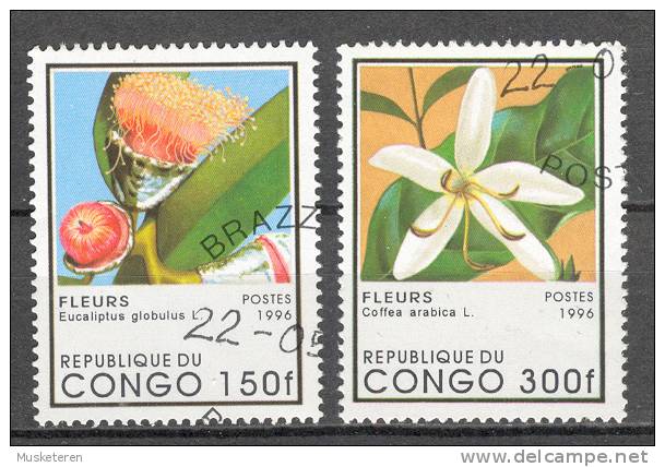 Congo Brazzaville 1996 Mi. 1469 + 1471 Flowering Plants Blühende Pflanzen - Used