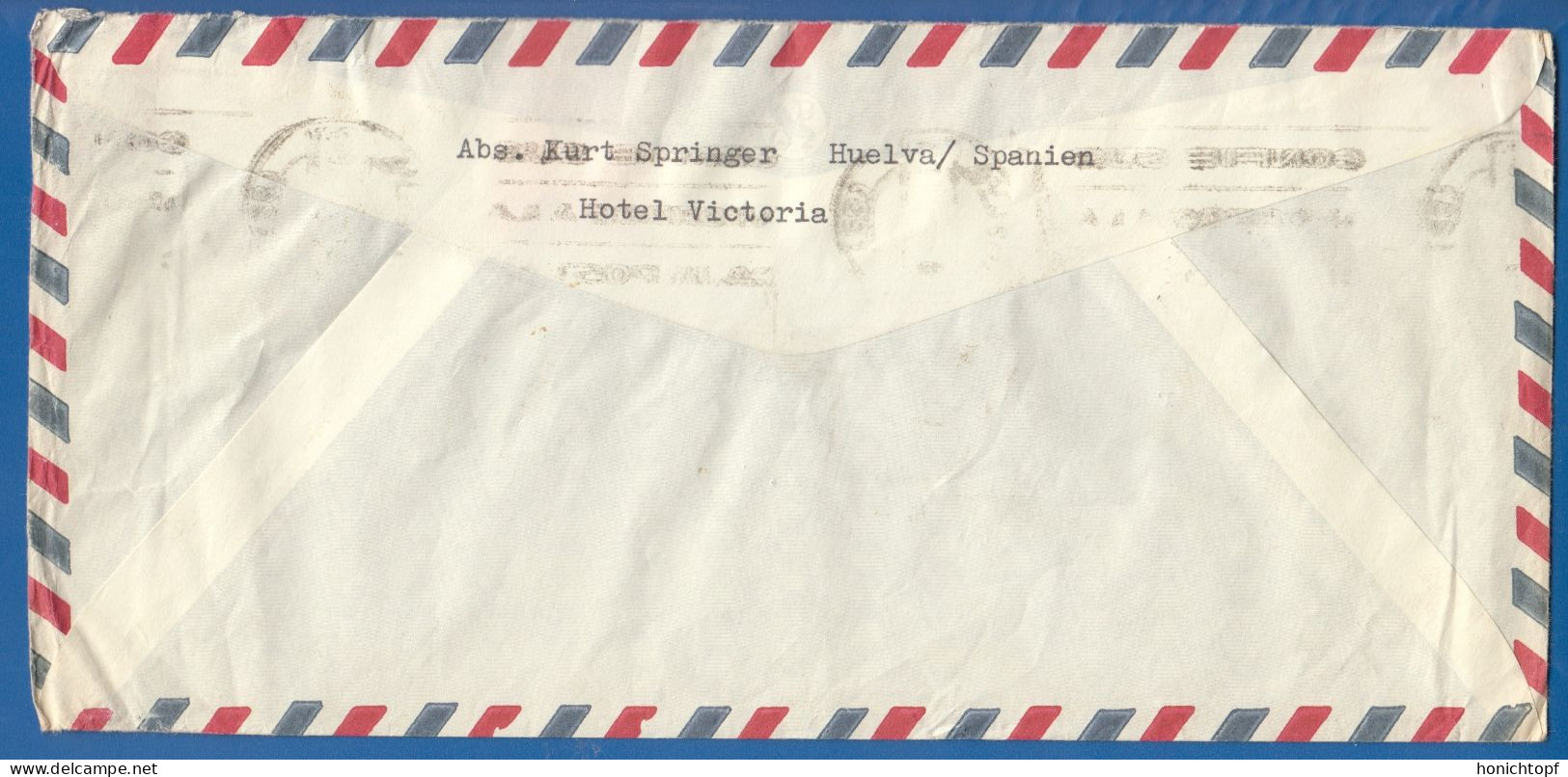 Spanien; Correo Aereo; 1965; Cover / Letter Huelva To Germany - Lettres & Documents