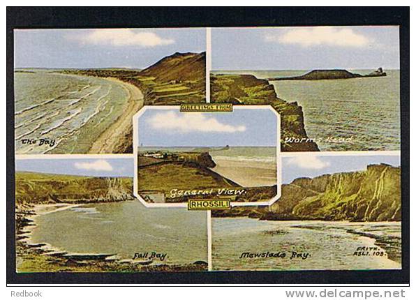 Multiview Postcard Rhossil Gower Peninsula Glamorgan Wales -ref 455 - Glamorgan