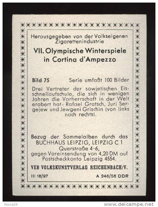 OLYMPISCHE WINTERSPIELE IN CORTINA D´AMPEZZO 1956. (75) SPIELFIGUREN - Autres & Non Classés