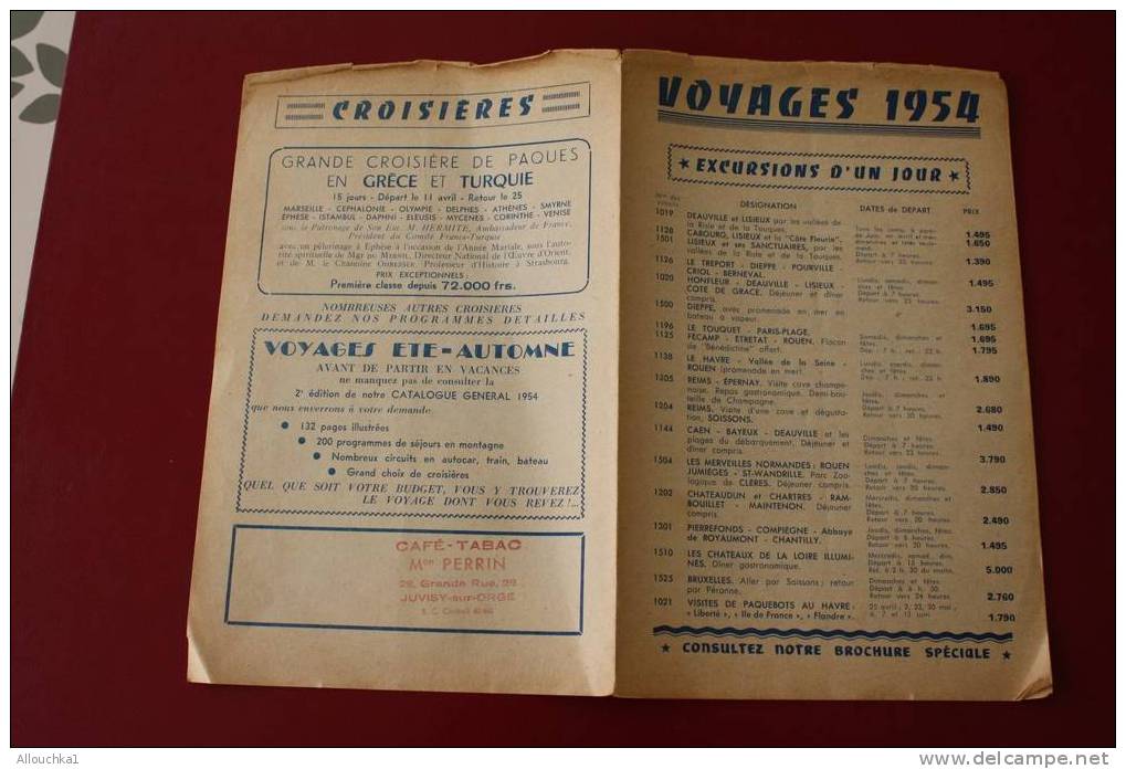 1954 VOYAGES PRINTEMPS ETE  DEPLIANT CIRCUITS COMBINES  VACANCES   DATES ET PRIX - Europe