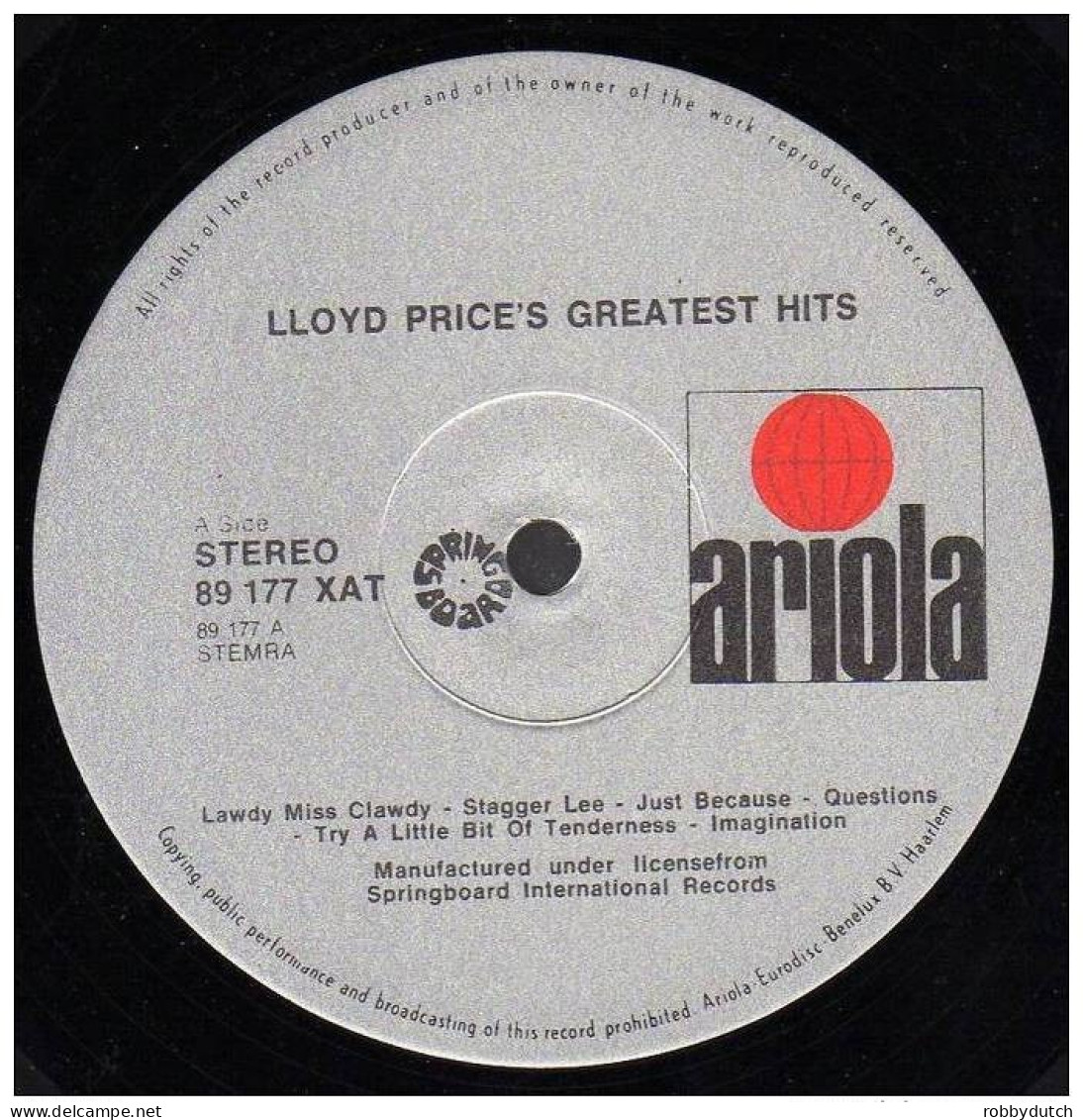 * LP * LLOYD PRICE'S GREATEST HITS (Holland Ex!!!) - Rock