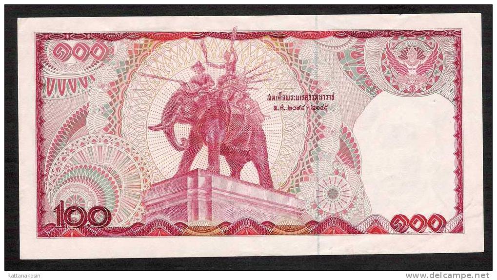 THAILAND  P89n 100  BAHT  (1978) #6G     Signature 60    XF-AU   4 P.h. - Thailand