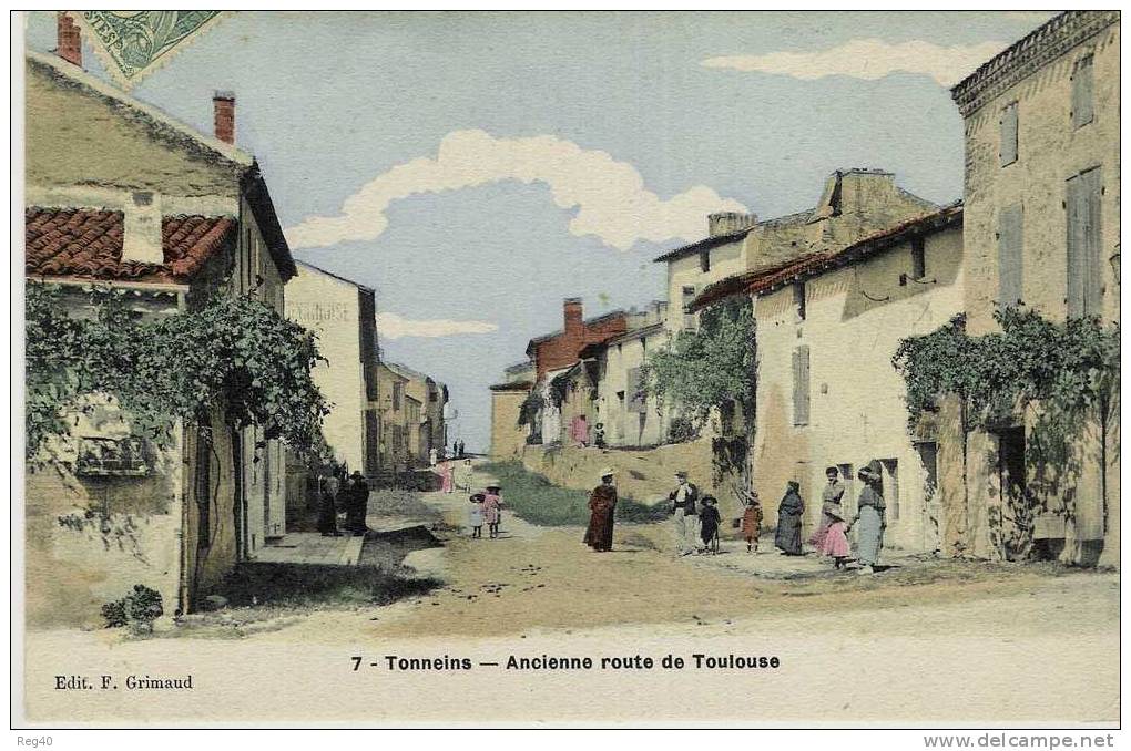 D47 - TONNEINS  -  Ancienne Route De Toulouse -  (Simi-Aquarelle) - Tonneins