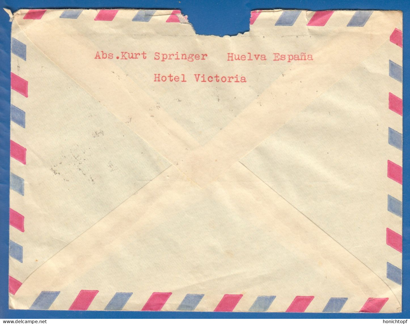 Spanien; Correo Aereo; 1966; Cover / Letter Huelva To Germany - Briefe U. Dokumente