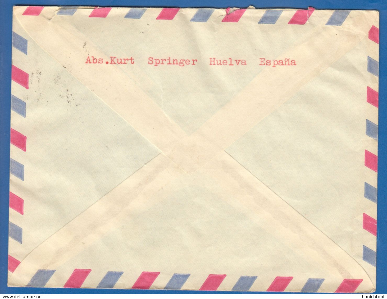 Spanien; Correo Aereo; 1966; Cover / Letter Huelva To Germany - Cartas & Documentos