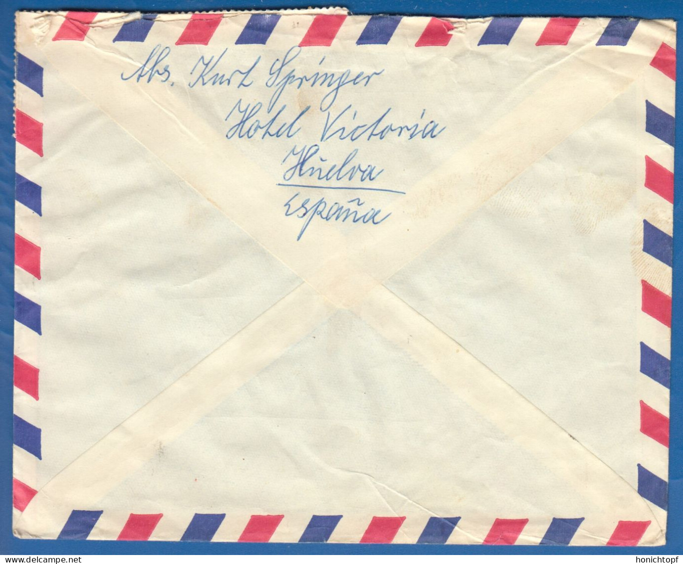 Spanien; Correo Aereo; 1966; Cover / Letter Huelva To Germany - Brieven En Documenten
