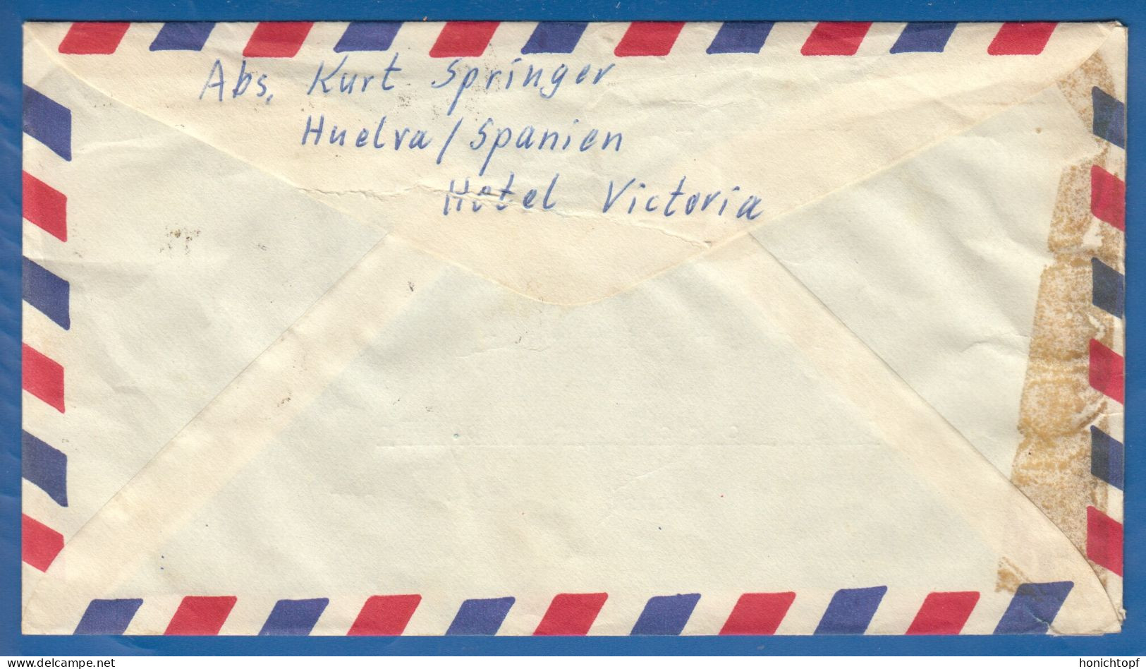 Spanien; Correo Aereo; 1966; Cover / Letter Huelva To Germany - Storia Postale