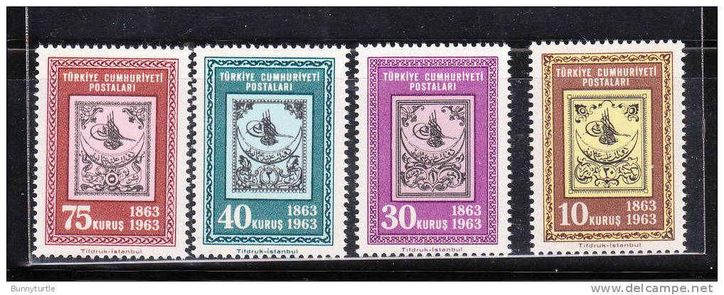 Turkey 1963 Centenary Of Turkish Postage Stamp MNH - Nuevos