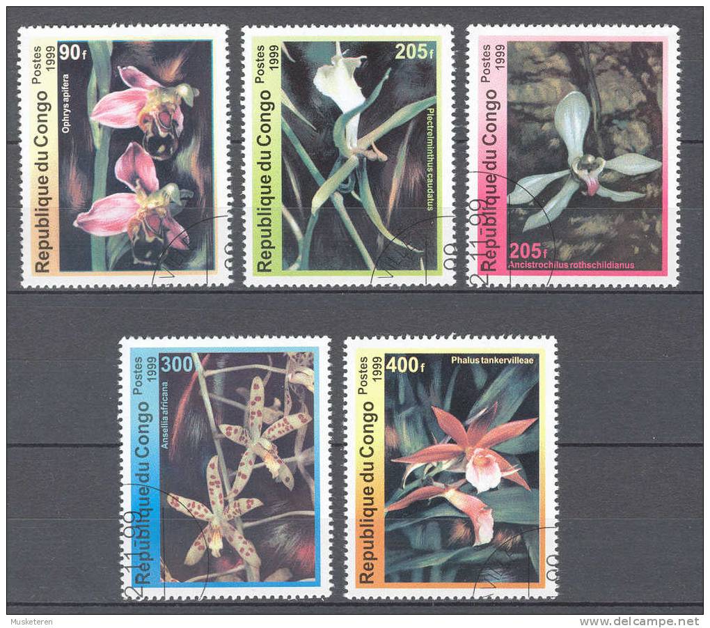 Congo Brazzaville 1999 Mi. 1663-67 Orchideen Orchid Flowers - Afgestempeld