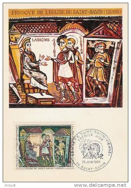 Carte Maximum,Maxi Cards,Eglise De Saint Sauvin - 1960-1969