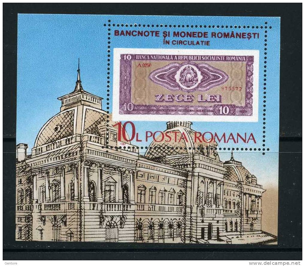 1987 ROMANIA  New Currency Yvert Cat.Block N° 189  Absolutely Perfect  MNH ** - Monnaies