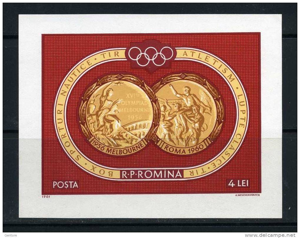 1961 ROMANIA  Olympic Medals Yvert Cat.Block N° 51  Absolutely Perfect  MNH ** - Zomer 1960: Rome