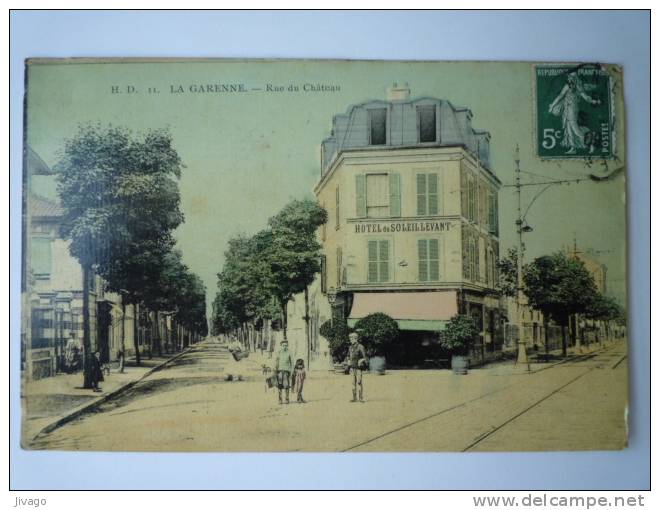 LA  GARENNE  :  Rue Du CHÂTEAU  -  Carte Toilée Couleur - La Garenne Colombes