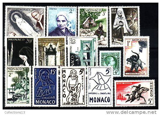 MONACO - 14 Timbres** - Unused Stamps