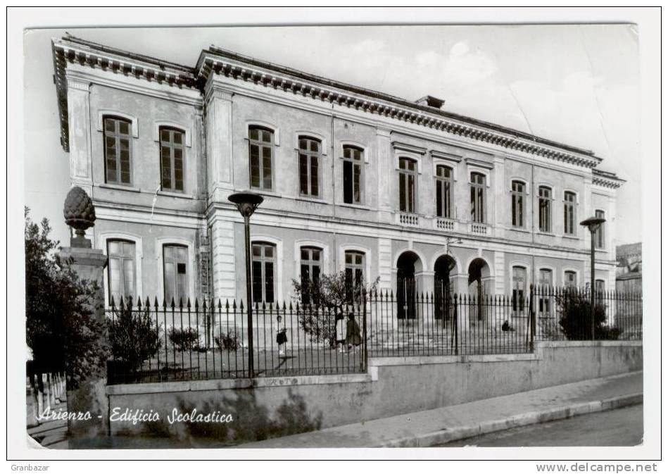 ARIENZO, EDIFICIO SCOLASTICO, B/N, VG 1956, ANIMATA   **//** - Caserta