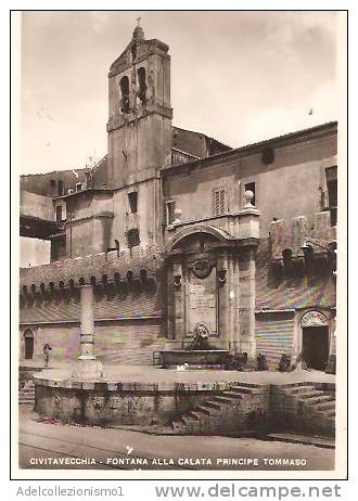 30641)cartolina Illustratoria Civitavechia - Fontana Alla Calata Principe Tommaso - Civitavecchia