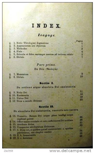 JOANNE  SCHWETZ:   COMPENDIUM - THEOLOGIAE DOGMATICAE  Volumen I. ( Latin Language )  1863. - Alte Bücher