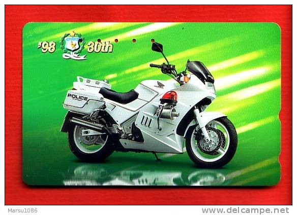 Japan Japon Japanese Telefonkarte Phonecard - Motorbike  Motorrad  Motorcycle Police Polizei - Moto