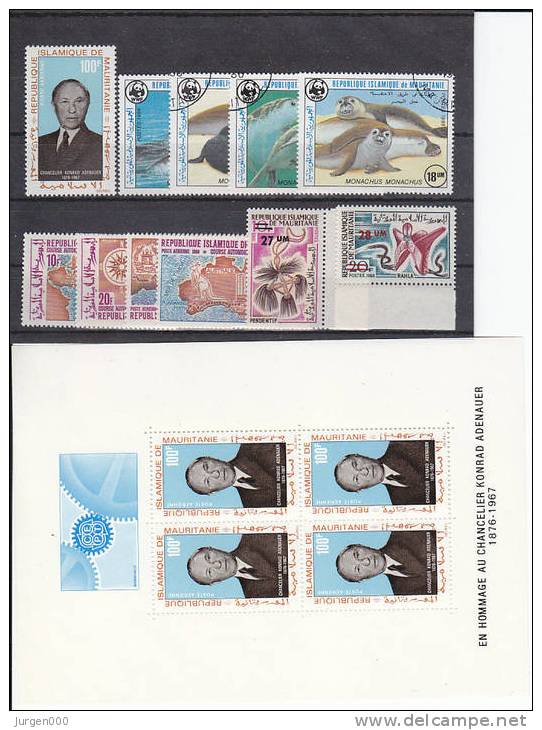 Nr 333, 376/379, BL4, Nr483/484 **, Nr 871/874, Michel = 21 Euro (XX9661) - Mauritanie (1960-...)