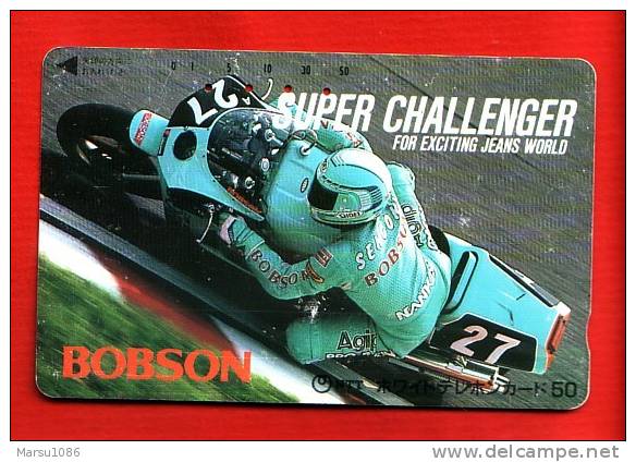 Japan Japon Japanese Telefonkarte Phonecard - Motorbike  Motorrad  Motorcycle Bobson - Moto