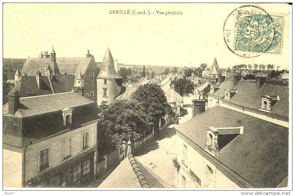 GENILLE - Vue Générale - Circulé 1907 - Genillé