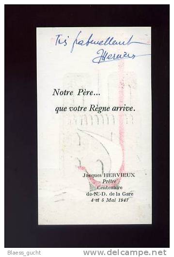 IMAGE PIEUSE - HOLLY CARD - CENTENAIRE DE NOTRE DAME DE LA GARDE - 4 ET 5 MAI 1947 - ENVOI DE JACQUES HERVIEUX PRETRE - Religion & Esotericism