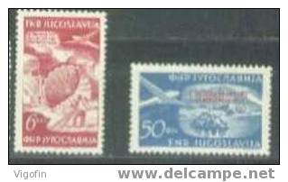 YU 1951 WORLD CHAMPIOSHIP OF PARACHUTE, YUGOSLAVIA, Michel #666-7, 2v, Mint, MNH,** - Paracadutismo