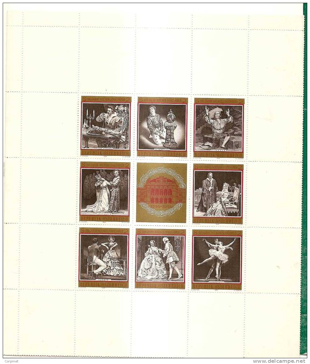 AUSTRIA - Centenaire De L´Opera De Vienne - Souvenir Sheet  1969 Yvert # Bloc 6 - MINT (NH) - Blocs & Hojas