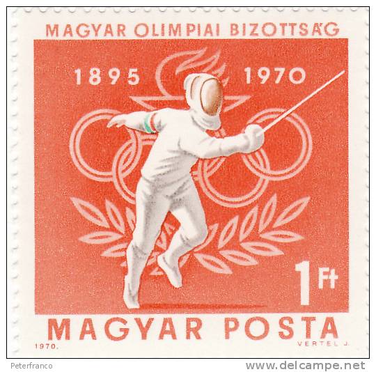 1970 - Ungheria - 75° Federazione Olimpica Ungherese - Fencing
