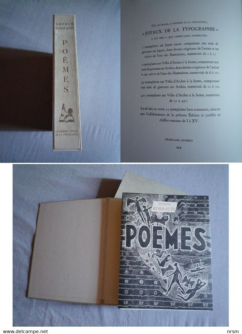 Livre - Arthur RIMBAUD : POEMES / Ouvrage Bibliophilie / Tirage Numéroté / Exceptionnel Et Rare !!! - Autores Franceses