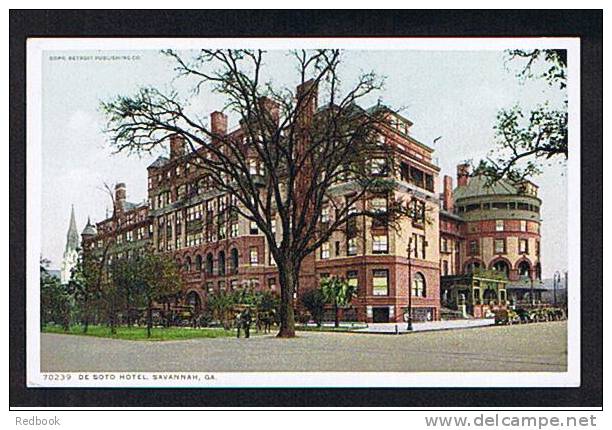 2 Early Postcards Jasper Monument & De Soto Hotel Savannah Georgia USA - Ref 456 - Savannah