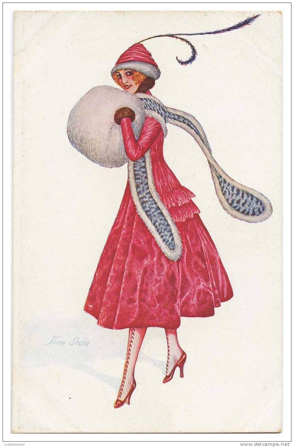 FRANCE - ILLUSTRATEURS - «Xavier Sager»-Femme Frileuse ( Ed. Noyer Serie 27 Nº 131) Carte Postale - Sager, Xavier