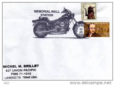 USA.  Memorial Wall. Winston Salem. Caroline Du Nord. 2004 - Moto